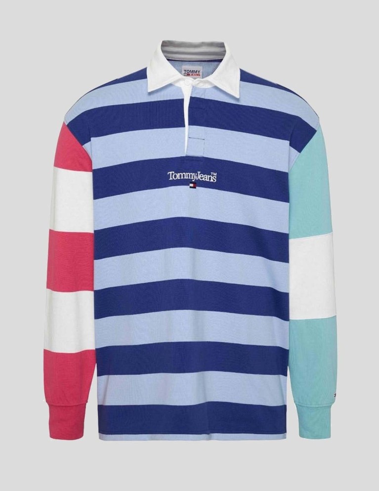 T-shirt TOMMY JEANS oversize rugby polo multi